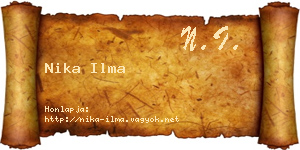 Nika Ilma névjegykártya